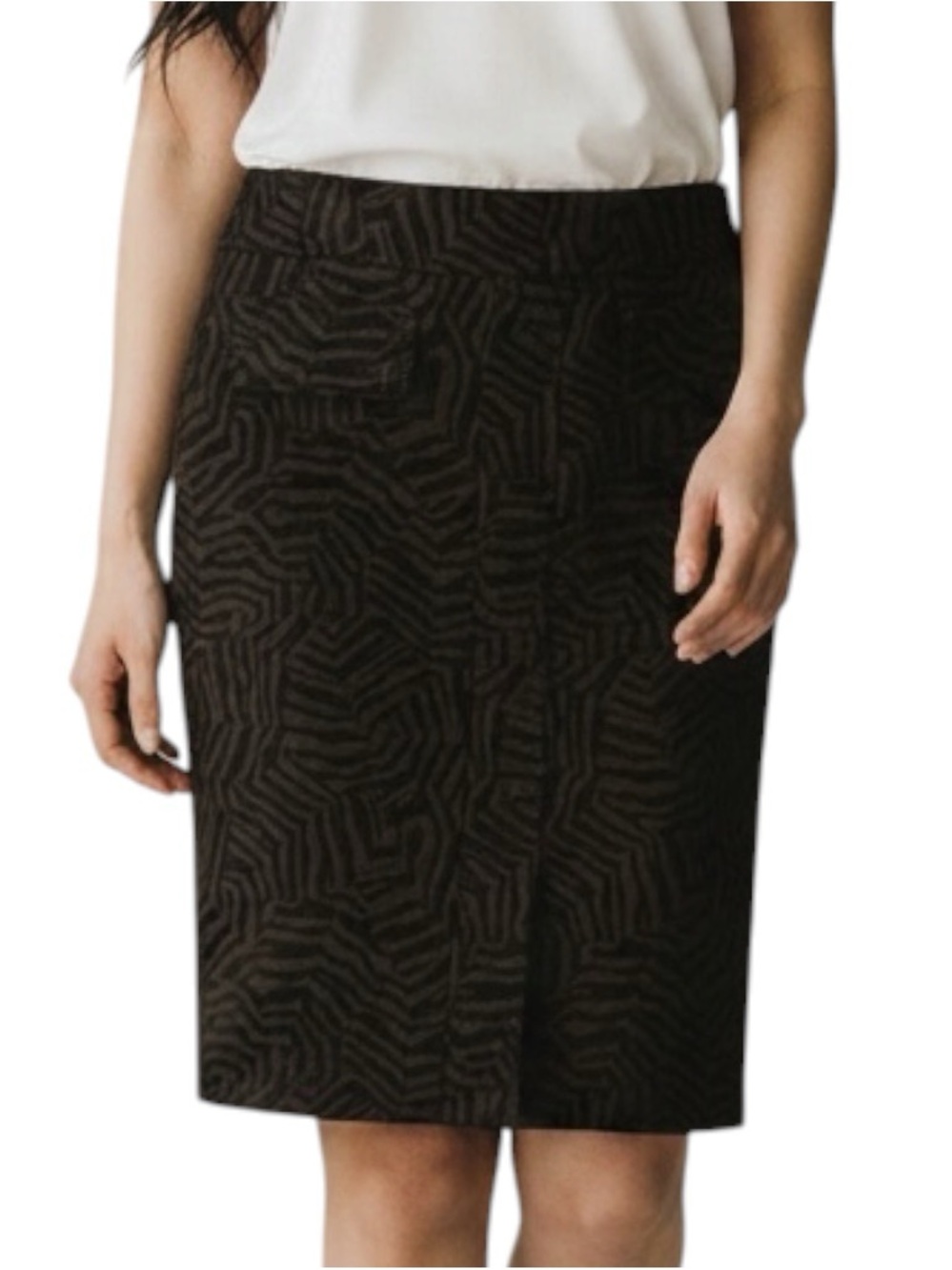 Ann Taylor Brown Textured Pencil Skirt NWOT Size 6 Academia
